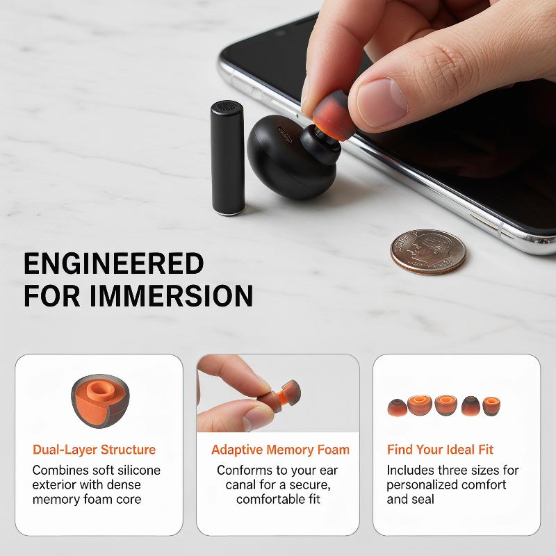 ❤️ 2PCS Memory Foam Earphones  - Earphone Foam Tip ulasan dan harga